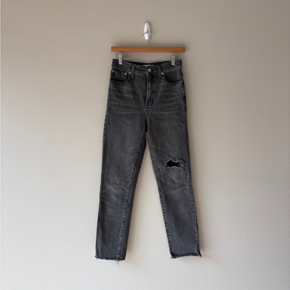 madewell the perfect vintage knee rip jean in cosner wash